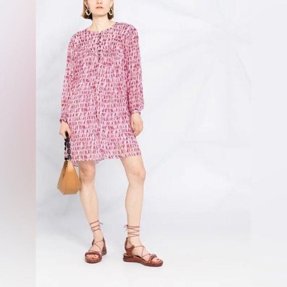 NWT ISABEL ETIOLE MARANT ROBE SILORION Red Tie‎ Dye Shift Mini Dress Size 34